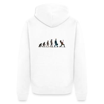 Evolution Guitar Player - Unisex Premium Organic Zip Hoodie - white - Back - Thijin (182cm)