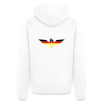 German eagle - Unisex Premium Organic Zip Hoodie - white - Back - Thijin (182cm)