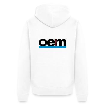 OEM Style - Unisex Premium Bio Zip Hoodie - Weiß - Hinten - Thijin (182cm)