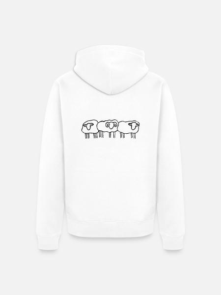 Schafe Schafherde - Unisex Premium Bio Zip Hoodie - Weiß