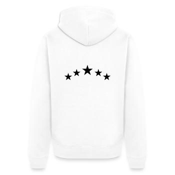 5 Sterne - Unisex Premium Bio Zip Hoodie - Weiß - Hinten - Thijin (182cm)