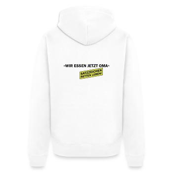 Wir essen Oma jetzt - Veste à capuche bio Premium Unisexe - blanc - Dos - Thijin (182cm)