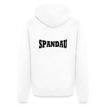 Spandau lettering - Unisex Premium Organic Zip Hoodie - white - Back - Thijin (182cm)