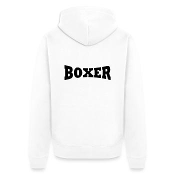 Boxer lettrage - Veste à capuche bio Premium Unisexe - blanc - Dos - Thijin (182cm)