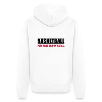 basketball_17 - Unisex Premium Organic Zip Hoodie - white - Back - Thijin (182cm)