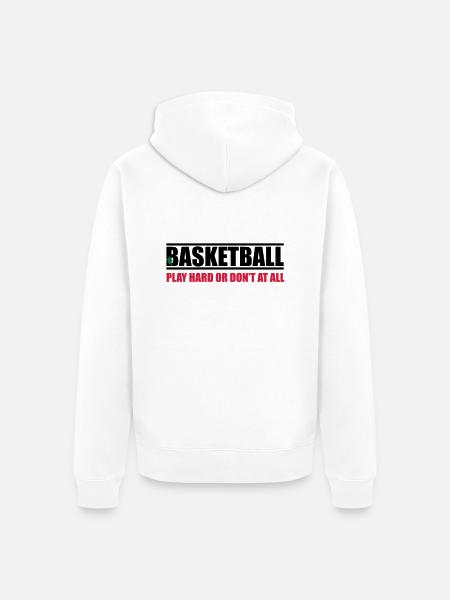 basketball_17 - Unisex Premium Organic Zip Hoodie - white
