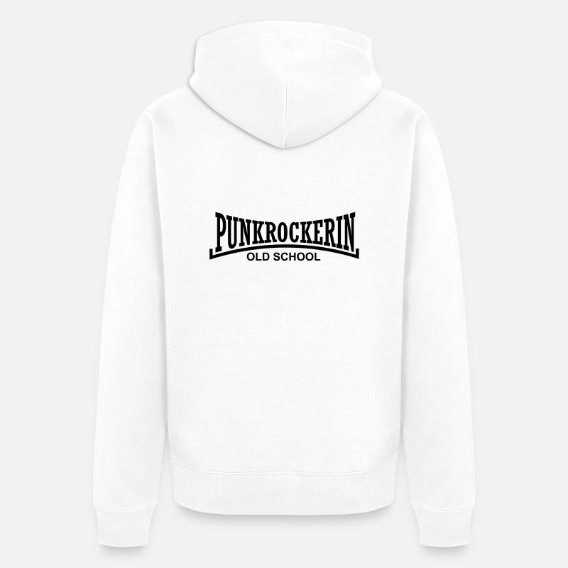rocker punk old school - Veste à capuche bio Premium Unisexe - blanc