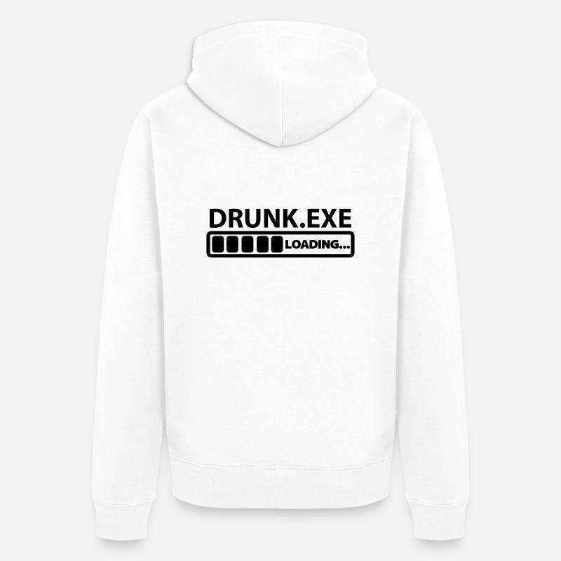 drunk exe loading - Unisex Premium Bio Zip Hoodie - Weiß
