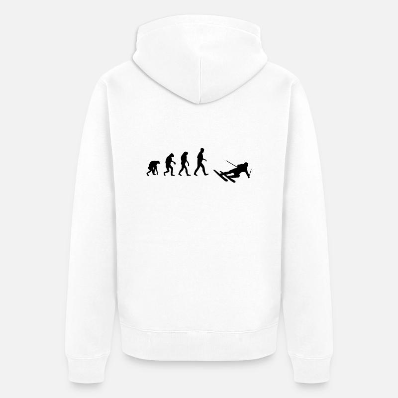 ski evolution - Veste à capuche bio Premium Unisexe - blanc