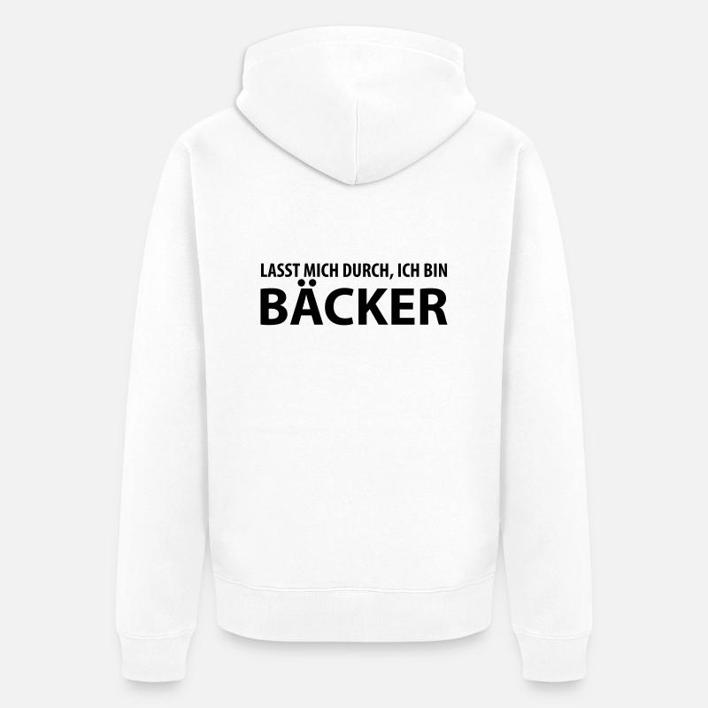 bäcker - Unisex Premium Bio Zip Hoodie - Weiß