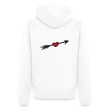 heart arrow love shoot bow shot fall in love - Unisex Premium Organic Zip Hoodie - white - Back - Thijin (182cm)