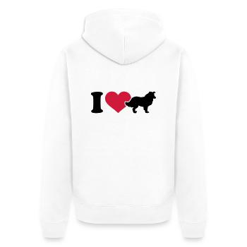 Collie - Unisex Premium Bio Zip Hoodie - Weiß - Hinten - Thijin (182cm)