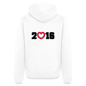 2016 - Unisex Premium Organic Zip Hoodie - white - Back - Thijin (182cm)