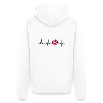 cat dog pet pulse heartbeat frequency ECG p - Unisex Premium Organic Zip Hoodie - white - Back - Thijin (182cm)