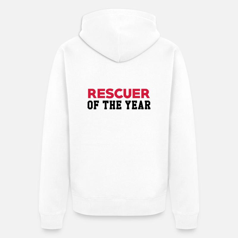 Secourisme / Secouriste / Secours / Secourir - Veste à capuche bio Premium Unisexe - blanc