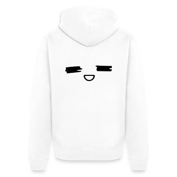 kawaii_face_16 - Unisex Premium Bio Zip Hoodie - Weiß - Hinten - Thijin (182cm)