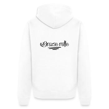 Merci, merci - Veste à capuche bio Premium Unisexe - blanc - Dos - Thijin (182cm)