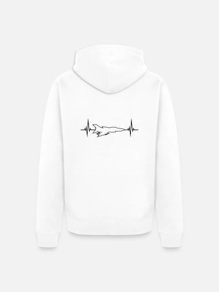 Jagdbomber Kampfflugzeug Herzschlag - Unisex Premium Bio Zip Hoodie - Weiß
