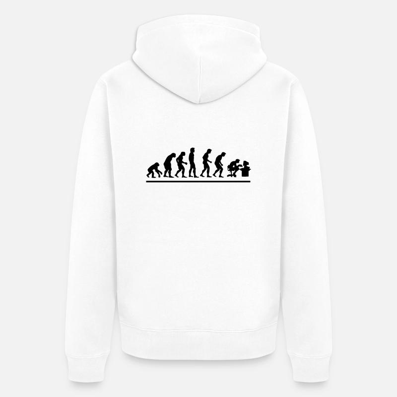Évolution geek - Veste à capuche bio Premium Unisexe - blanc