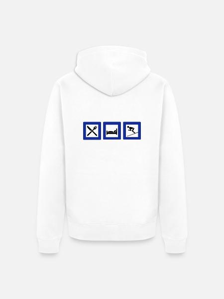 skis - Unisex Premium Organic Zip Hoodie - white