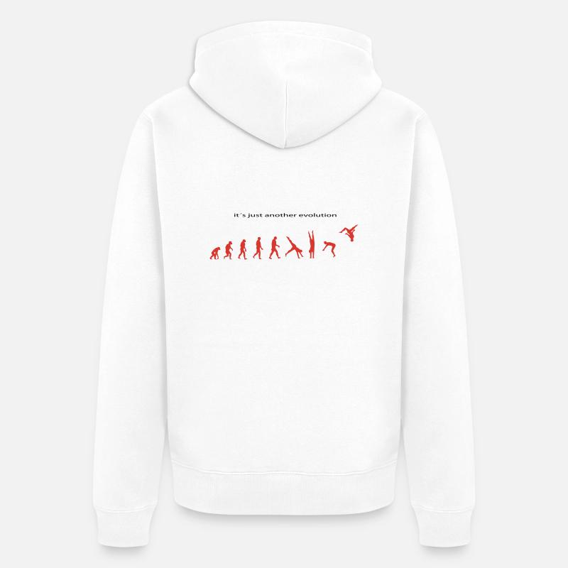 Evolution - Unisex Premium Bio Zip Hoodie - Weiß