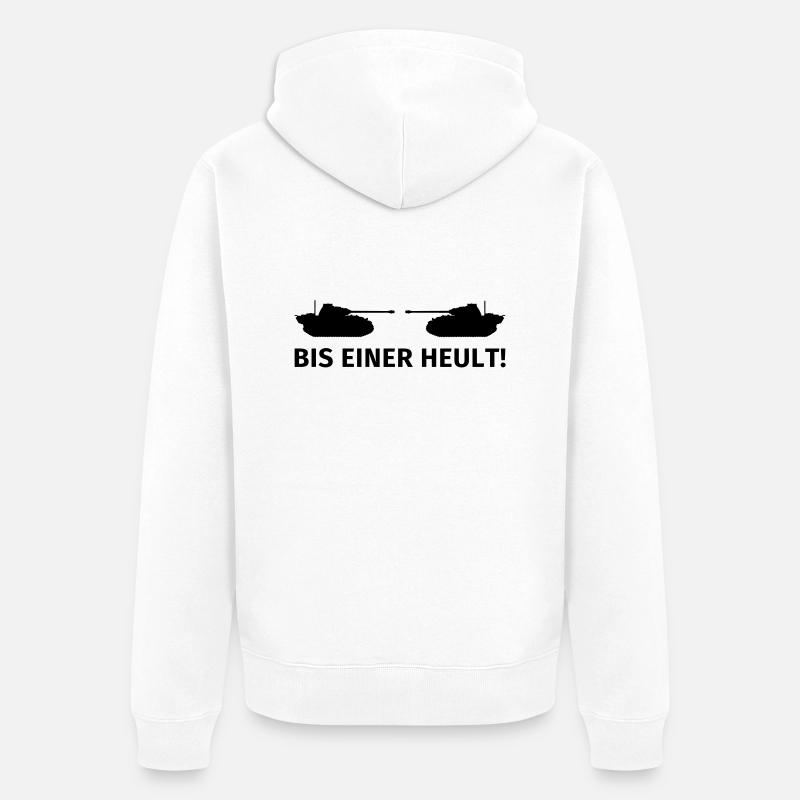 Bis einer heult - Unisex Premium Bio Zip Hoodie - Weiß