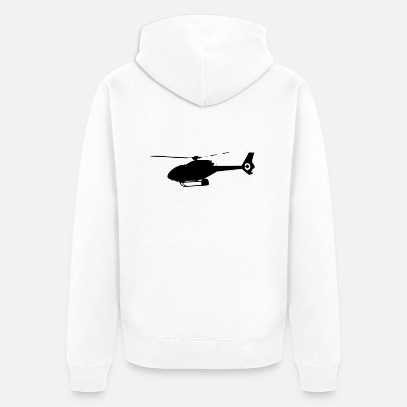 Hubschrauber 120 - Unisex Premium Bio Zip Hoodie - Weiß