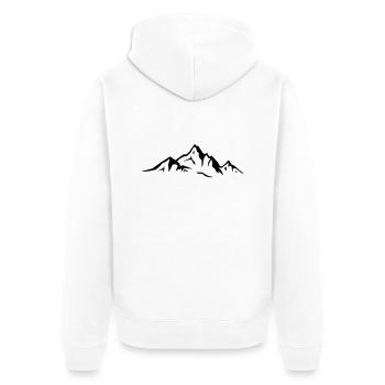 Spread_Berge - Unisex Premium Bio Zip Hoodie - Weiß - Hinten - Thijin (182cm)
