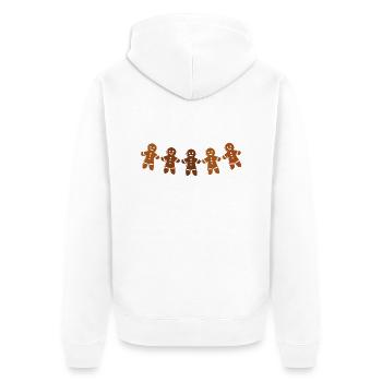 Lebkuchenmänner - Unisex Premium Bio Zip Hoodie - Weiß - Hinten - Thijin (182cm)