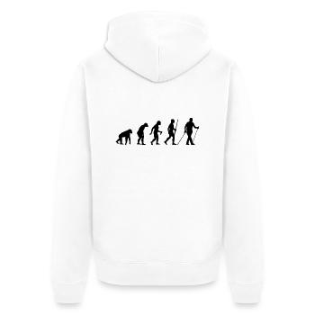Évolution de la marche nordique - Veste à capuche bio Premium Unisexe - blanc - Dos - Thijin (182cm)