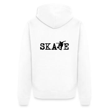 Skate - skateur - cadeau Conseil - skate- - Veste à capuche bio Premium Unisexe - blanc - Dos - Thijin (182cm)