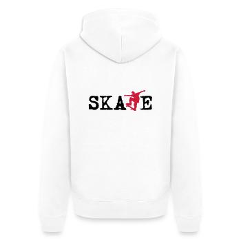 Skate - skateur - cadeau Conseil - skate- - Veste à capuche bio Premium Unisexe - blanc - Dos - Thijin (182cm)