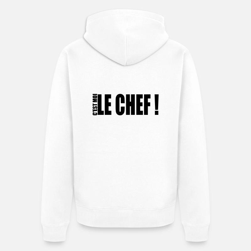 c'est moi le chef ! - Veste à capuche bio Premium Unisexe - blanc