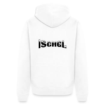 Ischgl Skiort (Schnee) - Unisex Premium Bio Zip Hoodie - Weiß - Hinten - Thijin (182cm)