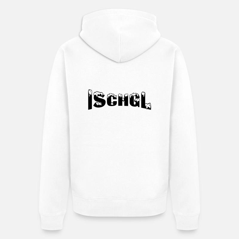 Ischgl station de ski (neige) - Veste à capuche bio Premium Unisexe - blanc