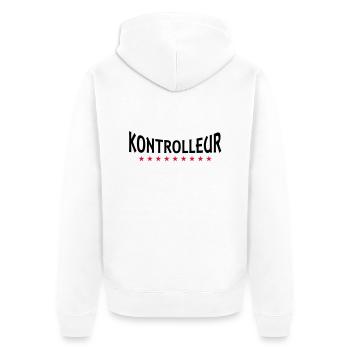 Controller + Dein Text - Unisex Premium Organic Zip Hoodie - white - Back - Thijin (182cm)