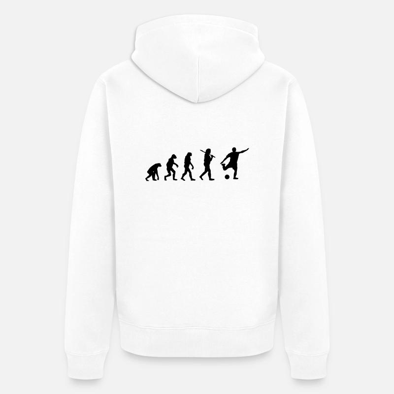 Soccer Evolution - Unisex Premium Organic Zip Hoodie - white