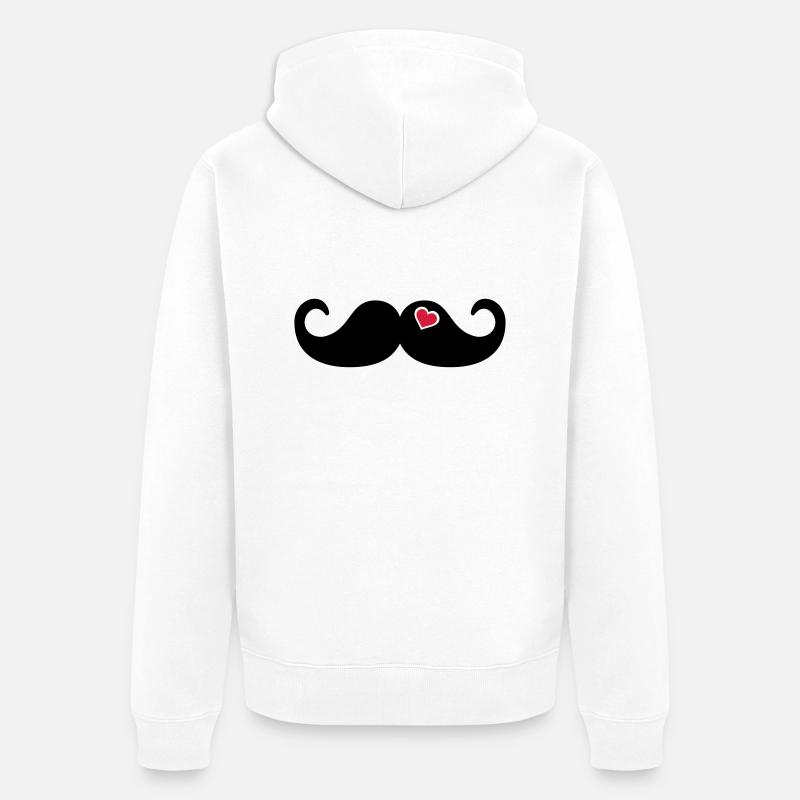 Mustache Barbe - Veste à capuche bio Premium Unisexe - blanc