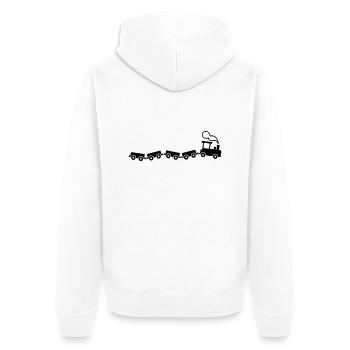 zug_1_f1 - Veste à capuche bio Premium Unisexe - blanc - Dos - Thijin (182cm)