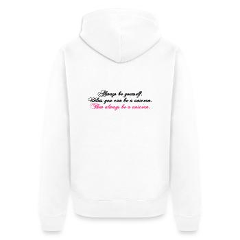 toujours être soi-même texte drôle de Licorne - Veste à capuche bio Premium Unisexe - blanc - Dos - Thijin (182cm)