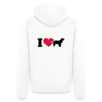 I love Cocker Spaniel - Veste à capuche bio Premium Unisexe - blanc - Dos - Thijin (182cm)