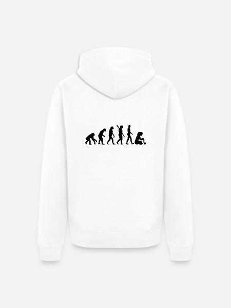 Evolution Knitting - Unisex Premium Organic Zip Hoodie - white