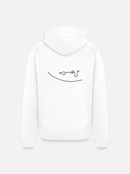 rennwagen mit fahrer - Unisex Premium Bio Zip Hoodie - Weiß