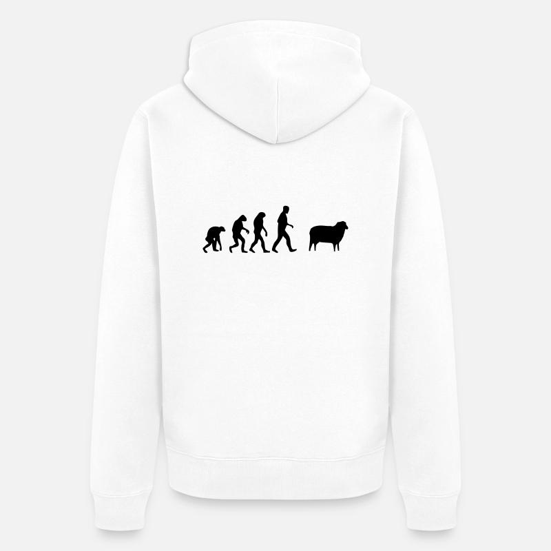 sheep evolution - Unisex Premium Organic Zip Hoodie - white