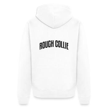 rough collie stylish arched text logo co - Unisex Premium Organic Zip Hoodie - white - Back - Thijin (182cm)