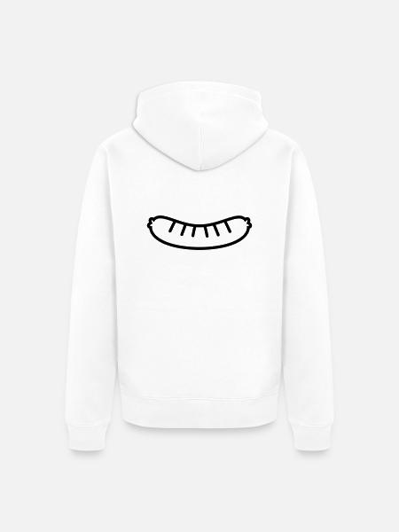 Sausage Outline - Unisex Premium Organic Zip Hoodie - white