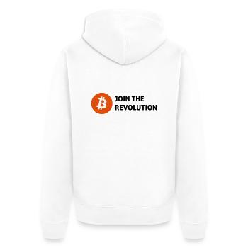 bitcoin - Unisex Premium Organic Zip Hoodie - white - Back - Thijin (182cm)