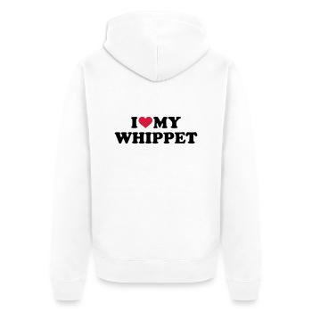Whippet - Unisex Premium Bio Zip Hoodie - Weiß - Hinten - Thijin (182cm)