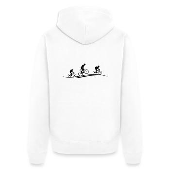 Sport - Fahrrad Mountainbike - Unisex Premium Bio Zip Hoodie - Weiß - Hinten - Thijin (182cm)