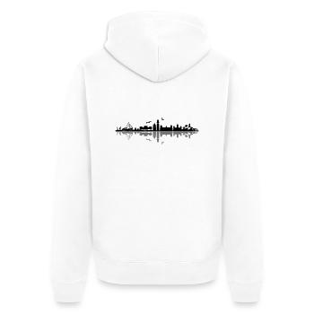 Skyline - Insel Rügen - Unisex Premium Bio Zip Hoodie - Weiß - Hinten - Thijin (182cm)